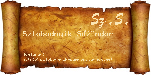 Szlobodnyik Sándor névjegykártya
