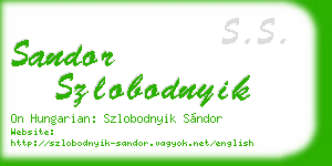 sandor szlobodnyik business card